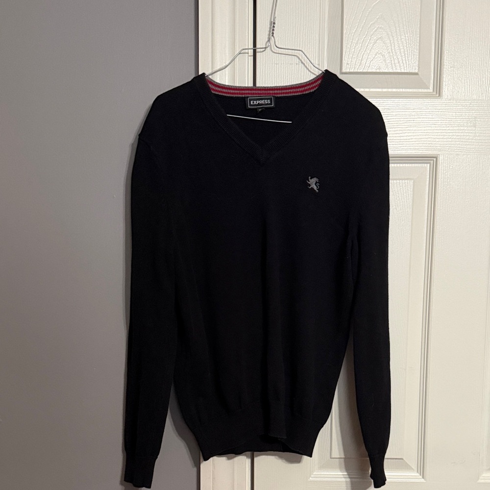 Express Men's Classic Black V-Neck Sweater